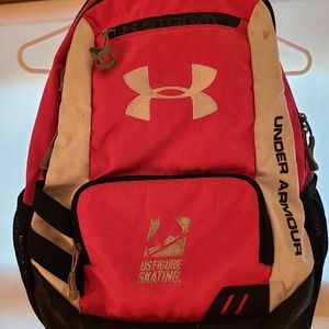 Under Armour Standard US Figure Skating Backpack, Pink/Grey/White